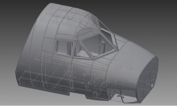 Твердотельная 3D модель Фюзеляжа кабины пилотов Let L-410M