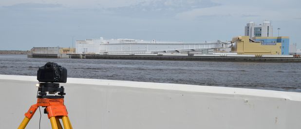 Судопропускное сооружение С-1 КЗС в Санкт-Петербурге" title="Мониторинг на основе методов фотограмметрии геометрии  рам батопортов комплекса защитных сооружений СПб